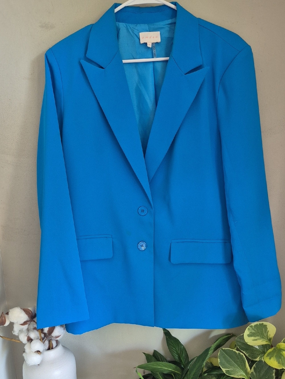 Boutique Entro Bright Turquoise Blue Women's Blazer